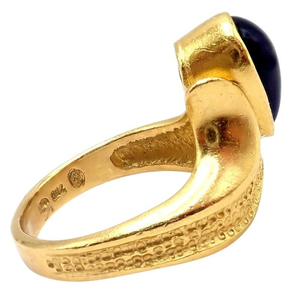 Authentic! Ilias Lalaounis Greece 18k Yellow Gold Onyx Ring - Picture 4 of 13